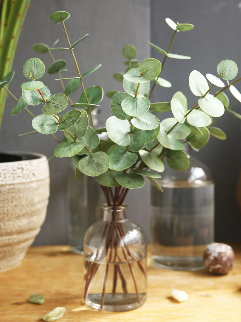 Real Touch Eucalyptus Branch  Artificial Faux Plant, Home Decor Plants for Bouquet , 2 Colors_2 sizes faux plants