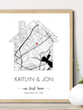 House Location Print, Personalized Housewarming Gift, First Time Home Buyer (Digital File) house warming flower