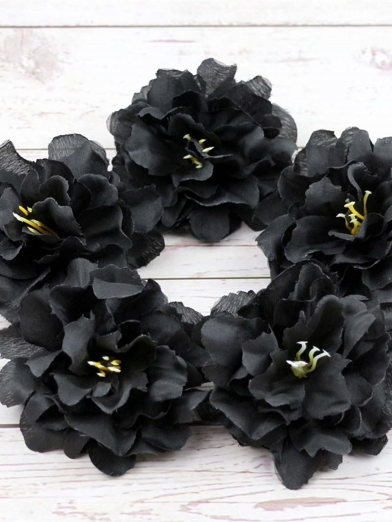 1/1000PCS 3" Black Peony Artificial Silk Flower Head Bulk Wholesale for Crafts  Flower Wall Home Oranment Wedding Fake Flowers Decor silk flower