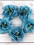 Lake blue Artificial Flowers in bulk 8cm Silk Peony Artificial Flowers Head DIY Home Room Wedding Decoration Simulation Carnation Flower silk flower