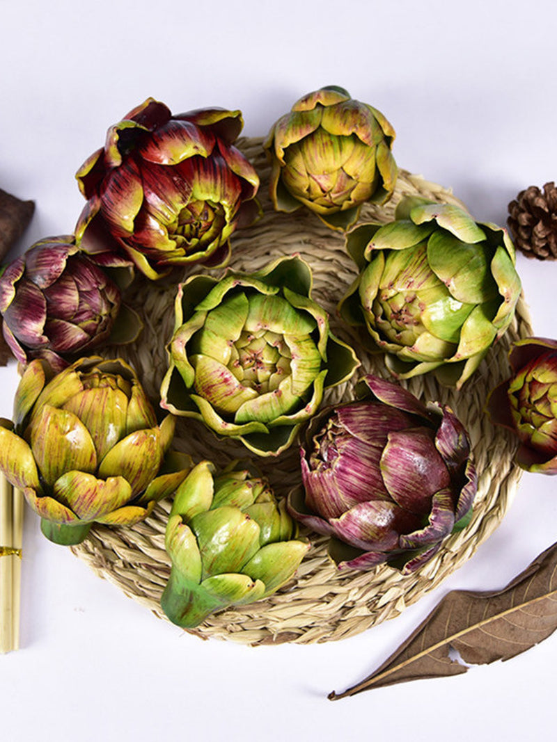 Artificial Cynara Scolymus Quality Artichoke Fruit Fake Vegetable Home Decoration Dining Table Centerpiece Party Floral Ornament Arrangement faux plants