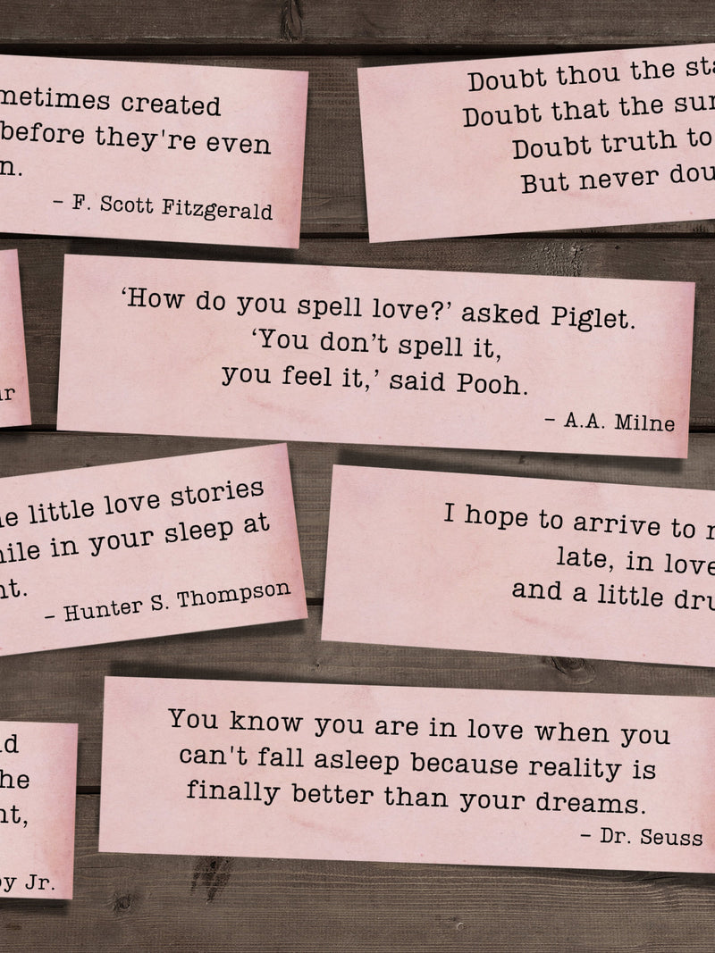 Quotes About Love, Ephemera Pack, Valentines Bundle, Digital Words, Journal Words, Junk Journal Bundle, PRINTABLE DIGITAL DOWNLOAD Love Romance Flower