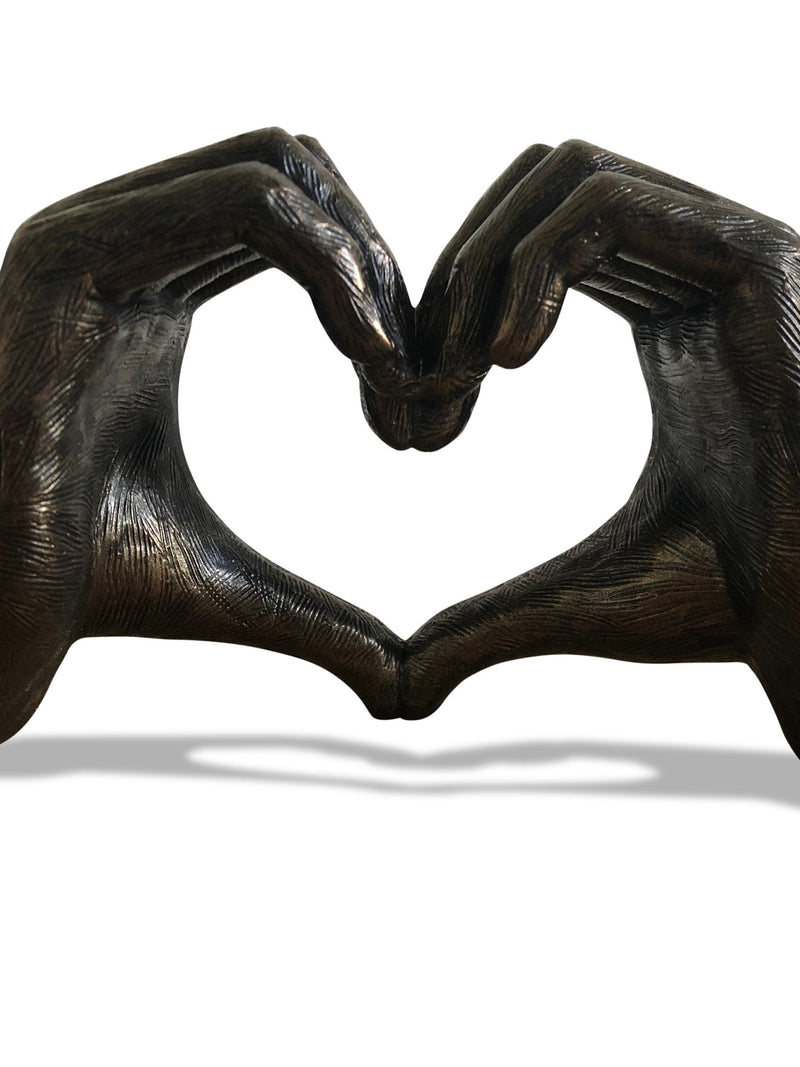 Love Gesture Hands Sculpture White Gold Antique-Silver Bronze Life-Size 26cm/10'' Valentine's Day love you Wedding Anniversary ANNIVERSARY