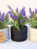 Artificial Lavender Plant in Handmade Concrete Pot - Faux Lavender - Floating Shelve Decor, Kitchen Counter Deco, Rustic Deco faux plants