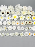 47Pcs White Artificial flower Combo Set/4-12cm Bulk Silk Flower Head,DIY Craft Flower Kit for Wedding Baby Shower Decorations Fake Floral silk flower