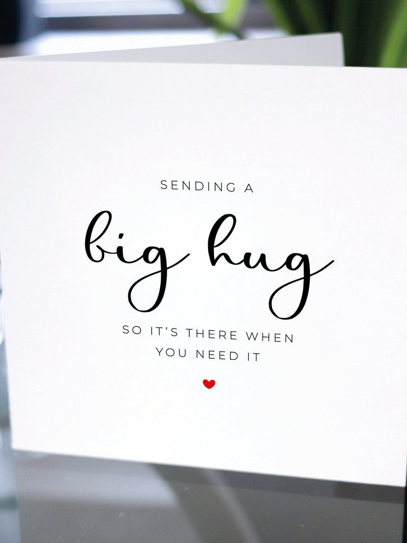 Sending You A Big Hug So It's There When You Need It Card, Missing You Card, Long Distance Card, Hug Card, Thinking Of You Sympathy Card sympathy flower