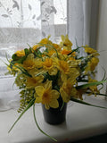 Grave Cemetery Memorial all season Artificial Flowers in your choice of colours and flowers. Free Delivery FLOWER DELIVERY