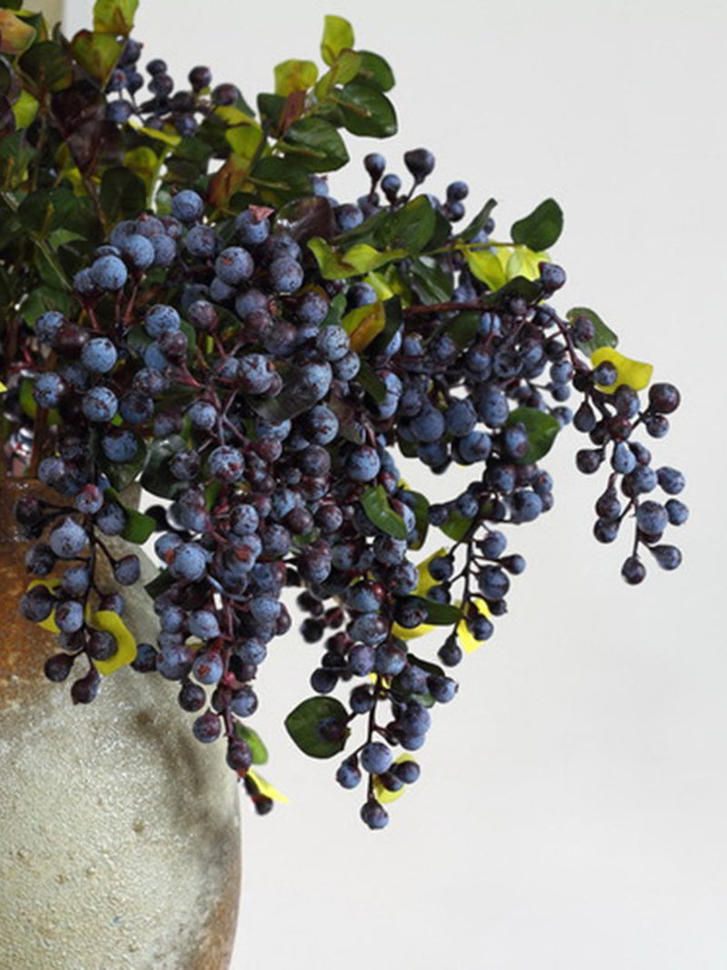 Quality Hanging Berry, Artificial Small Fruit with Leaf, Rustic Holly Decor, Fall Plant Ornament, Wedding Arrangement, Indoor Greenery Craft faux plants