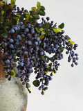 Quality Hanging Berry, Artificial Small Fruit with Leaf, Rustic Holly Decor, Fall Plant Ornament, Wedding Arrangement, Indoor Greenery Craft faux plants