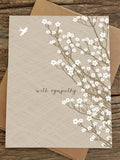 sympathy card / condolences card / bird and blossoms sympathy flower