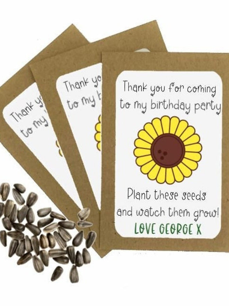 Personalised Birthday Seed Packets Envelopes with Seeds | Eco Friendly Party Bags | Sunflower Seeds | Party Gift Bag | Birthday Thank You FLOWER DELIVERY