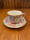 Lord Nelson Ware Chintz Apple Blossom Demitasse Cup and Saucer, BCM Nelson Ware Floral Dish flower spore
