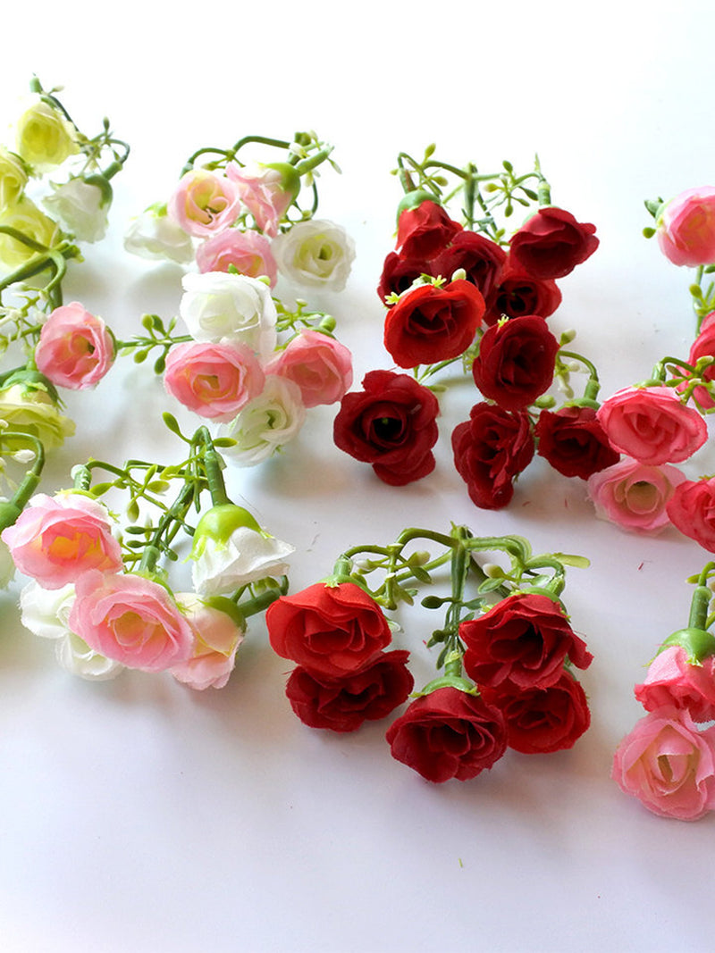30 mini roses , 6 stems mix color Silk Flowers,  Millinery, Flower Crown, Hair Accessories, Corsage, DIY Wedding Bridal flowers rose lf002 silk flower