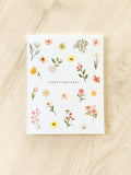 Loose floral birthday card - minimal flower birthday card birthday flower