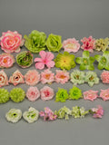 34Pcs Silk flowers heads Combo Set/Mixing Style artificial flowers bulk 4.5-12cm/DIY Craft Flower Kit Bridal Wedding Decorations Fake Floral silk flower