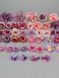 44Pcs Mixing Style Fake Flower Combo Set/4-11cm Bulk Artificial Silk Flower Head/Baby Shower DIY Craft Flower Kit Bridal Wedding Decorations silk flower