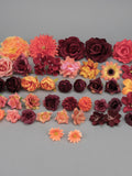 41Pcs Artificial Silk Flower Mix Combo Set/4-13cm Rose Peony Head Bulk Fake Flower for DIY Halloween Table Wedding Home Decor Grab Bag silk flower