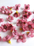 50 Tiny Blossoms flowers , pink Silk Flowers,Millinery, Flower Crown, Hair Accessories, Corsage,DIY Wedding Bridal, lf018 red mini flowers silk flower