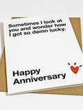 Funny Anniversary Card: Lucky In Love Greeting Card ANNIVERSARY