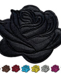 Black Rose Iron On Patch Sew Flower Floral Goth Multicolored Embroidered DIY Applique Motif Girl Women Clothing Jacket Backpack Decoration Love Romance Flower