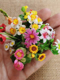 Handmade Miniature Clay Flower Bouquet: Dollhouse Colorful Arrangement (11 Bunches) FLOWER DELIVERY
