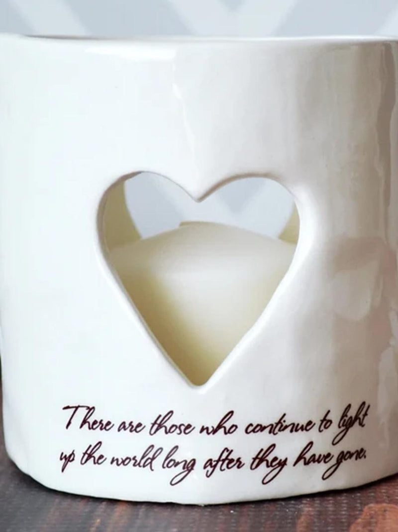 Sympathy Gift, Sympathy Heart Candle, Sympathy Votive - READY TO SHIP - There are those who continue to light up the world long after ... sympathy flower