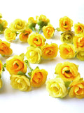 24 mini yellow roses , 8 stems Silk Flowers,Millinery, Flower Crown, Hair Accessories, Corsage, DIY Wedding Bridal ,tiny rose lf001-yellow silk flower