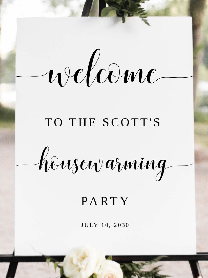 Housewarming Party Welcome Sign (Printed) house warming flower