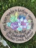 Succulents, House Warming Gift, House Warming Garden Stone, Painted Succulent Flowers, Personslized Stepping Stone Pavers, 12Ó Gift for Home house warming flower