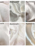PURE MULBERRY SILK fabric by the yard - White silk with floral pattern - Handmade fabric - Organic fiber - Vintage textile - Dress making silk flower