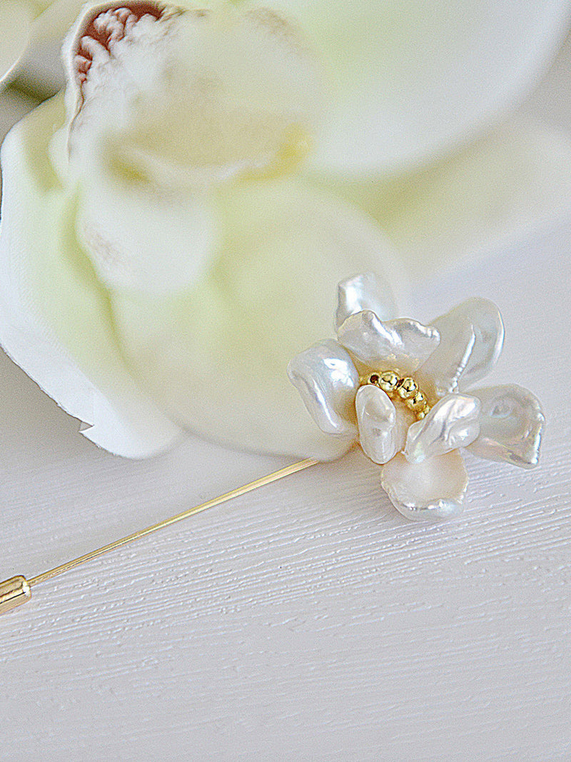 Handmade Pearl Flower Brooch Blooming Floral lapel Pin,best gift for her,baroque pearl gift_MotherÕs Day gift,bridal pin,unique wedding gift FLOWER DELIVERY