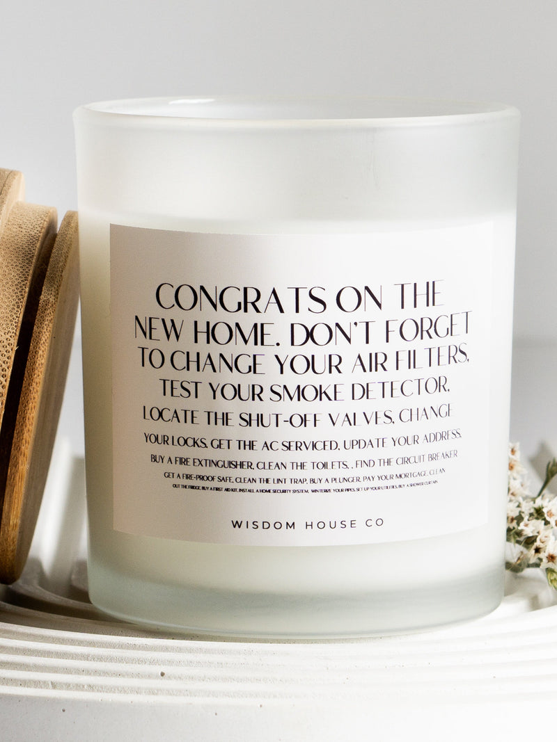 New Home Checklist, Housewarming Gift, Gift from Dad, Gift from Mom, Funny Candle, First Home Gift, New Home Gift, Homeowner Gift house warming flower