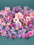 44pcs Artificial Silk Flower Head Combo Set - DIY Material Pack Handmade Rayon Flower For DIY Floral Arrangement Wreath Decor Fake Flower silk flower