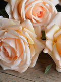 Champagne Peach Real Touch Roses, DIY Wedding Bouquets, Artificial Flower silk flower