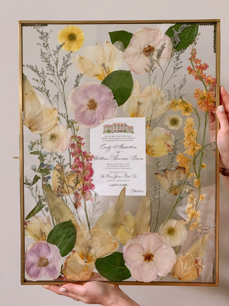 Custom Pressed Flower Frame - Wedding Flowers or Other Event Flowers wedding flower