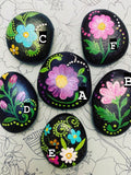 Hand painted Rocks, Spring Decor, garden decoration, Valentine gift house warming flower