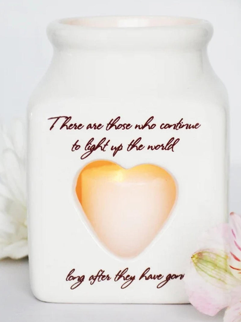 Sympathy Gift, Sympathy Heart Votive, Sympathy Candle - READY TO SHIP - There are those who continue to light up the world long after... sympathy flower
