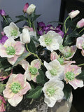 Artificial Lenten Rose Stem, Quality Hellebore Flower with Bud, Faux Wedding Crasher Decor, Rustic Spring Sprig, Bridal Bouquet DIY Material flower spore