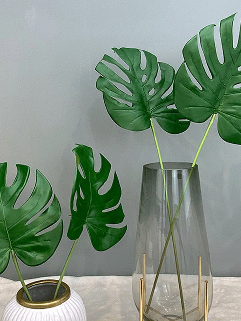 Artificial Monstera Leaf Stem, Faux Tropical Plant Foliage, Indoor Greenery Decoration, Home Floral Arrangement, Window Flower Ornament Gift faux plants
