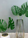 Artificial Monstera Leaf Stem, Faux Tropical Plant Foliage, Indoor Greenery Decoration, Home Floral Arrangement, Window Flower Ornament Gift faux plants