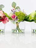 Pink Lavender Faux Floral Arrangement: Silk Flower Centerpiece in Glass Vase silk flower