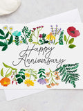 Happy Anniversary Greeting Card - Floral Happy Anniversary Card, Handmade Watercolour Card, Watercolour Florals, Cute Anniversary Card ANNIVERSARY