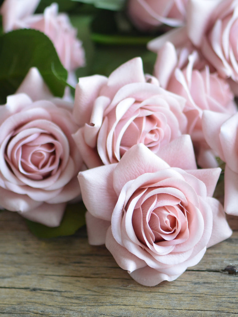 Dusty Rose Pink Real Touch Roses, DIY Wedding Florals, Artificial Flower wedding flower