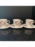 Mikasa Silk Flowers Cup and Saucers (Qty. 3 Sets) silk flower