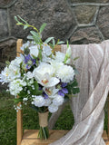 Handmade White & Purple Silk Wedding Bouquet: Fragrant Meadow Bouquet