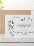 Personalized Funeral Acknowledgement Cards - Floral Blue Bouquet - Sympathy Thank You Bereavement Note Cards - Eco Friendly sympathy flower
