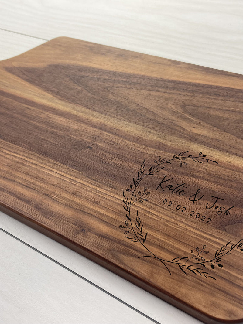 Personalized Paddle Board, Engraved Cutting Board with Handle, Wedding Gift, Engagement Gift, Anniversary Gift, House Warming Gift, 080 house warming flower