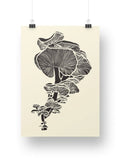 Mushroom GiclŽe Print, Mushroom Print, High Quality Mushroom Wall Art Poster, Multiple Size Variations flower spore