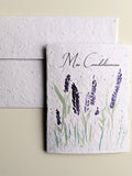 Sympathy card, condolences card watercolor lavender flowers on plantable seed paper or watercolor white paper, my sympathies sympathy flower