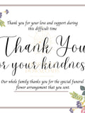 Thank you card for funeral flowers digital download sympathy flower